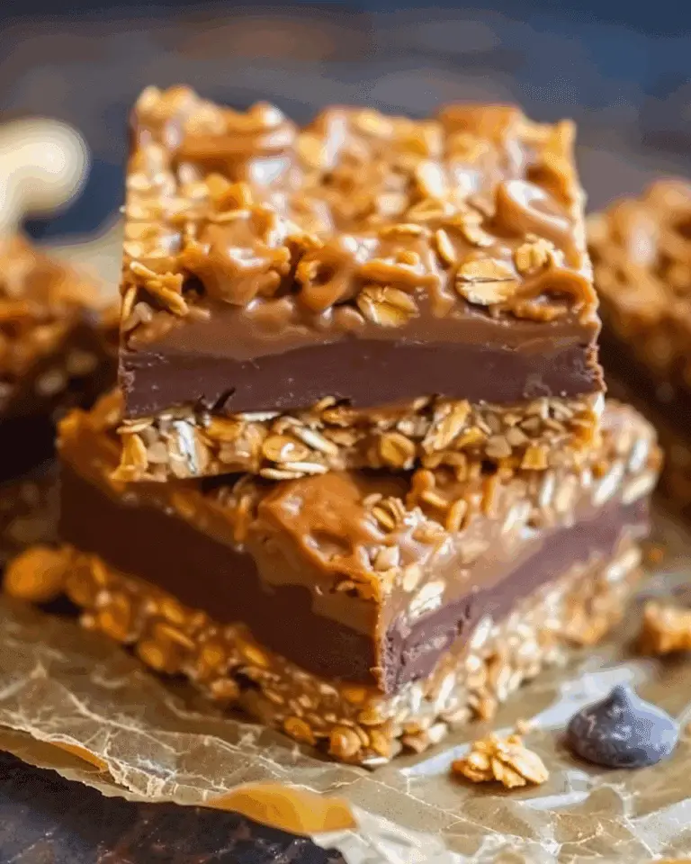 No-Bake Peanut Butter Oat Bars with Greek Yogurt and Chocolate