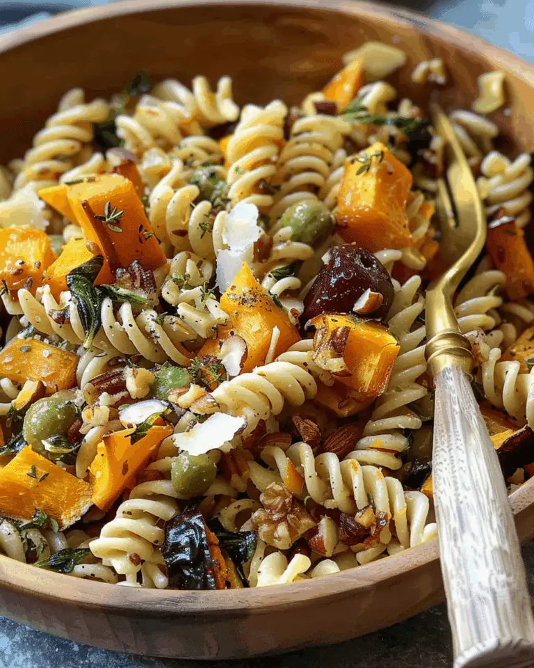 Fall Pasta Salad with Roasted Butternut Squash, Brussels Sprouts & Apples