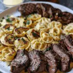 Garlic Butter Steak Bites with Alfredo Tortellini