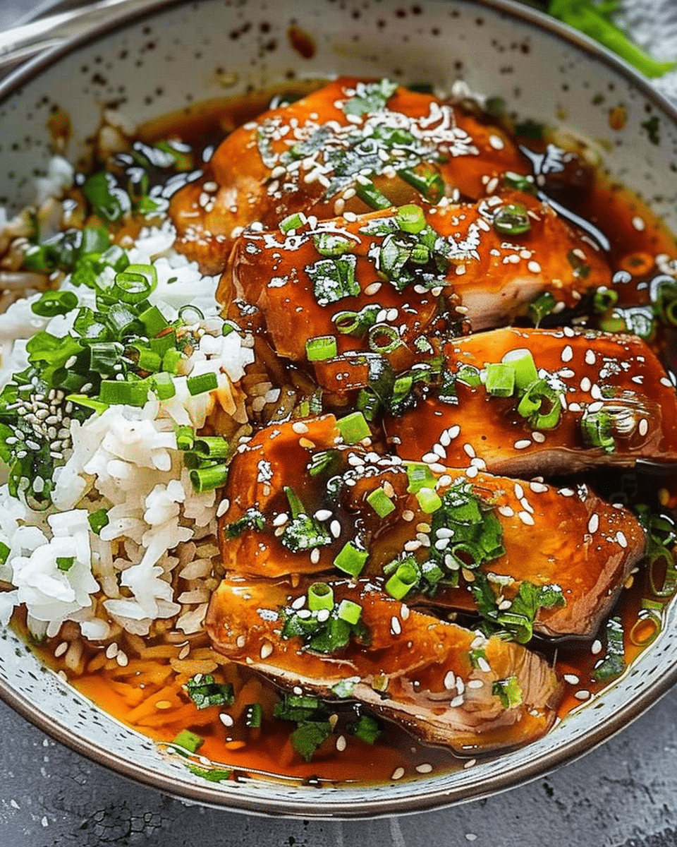 Caramelised Chicken Thighs in Garlic-Ginger Broth