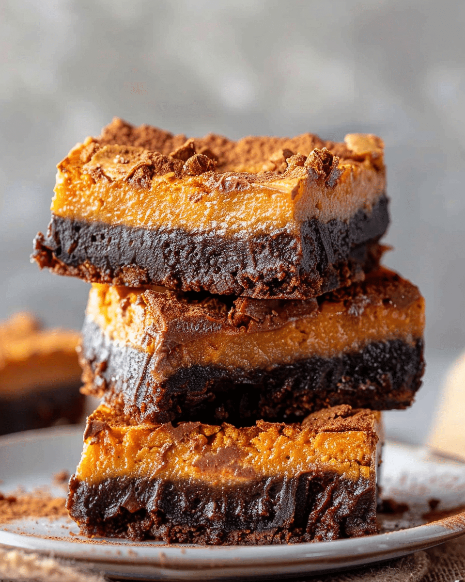 Chocolate Pumpkin Cheesecake Bars