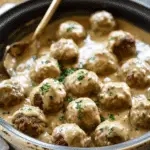 Crockpot Swedish Meatballs with Creamy Gravy