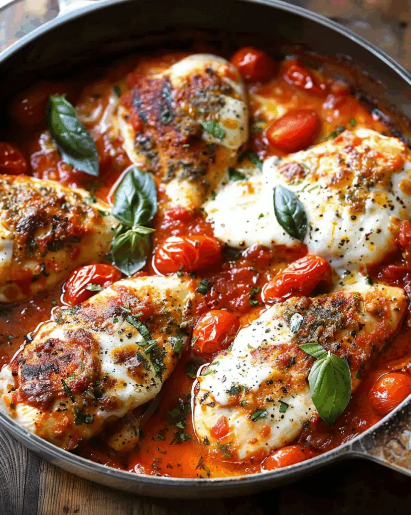 Garlic Tomato Chicken with Mozzarella