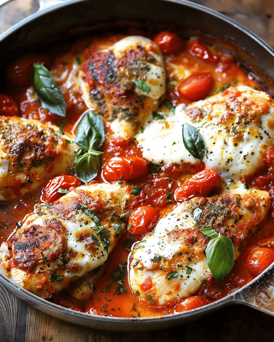 Garlic Tomato Chicken with Mozzarella