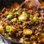 Ground Beef and Brussels Sprouts Skillet