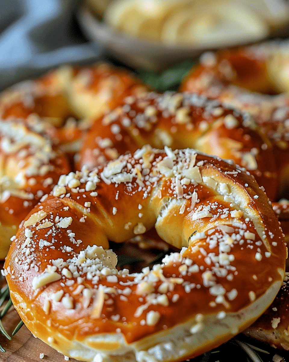 Rosemary Parmesan Mozzarella-Stuffed Pretzels