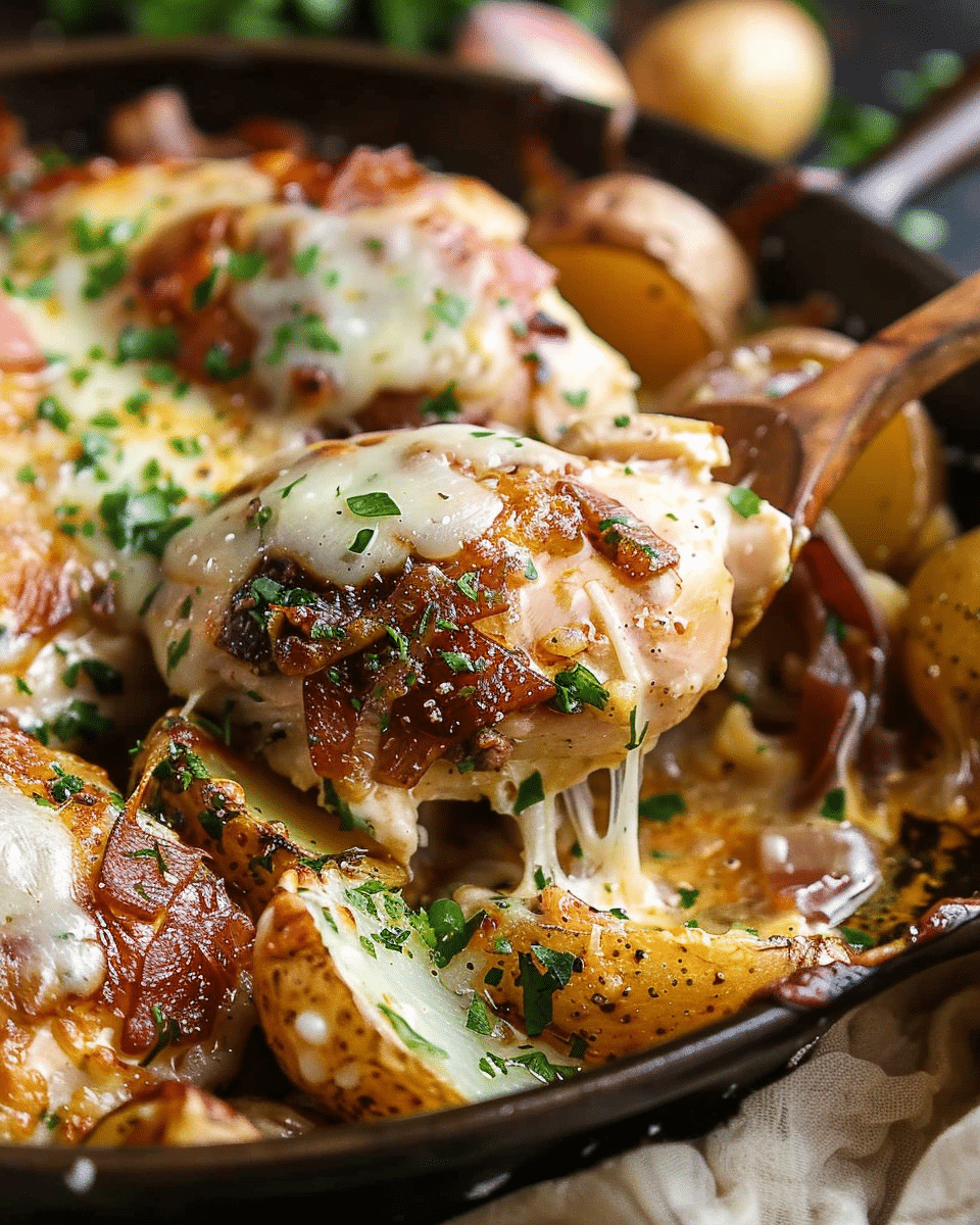 Garlic Parmesan Chicken and Potatoes Skillet
