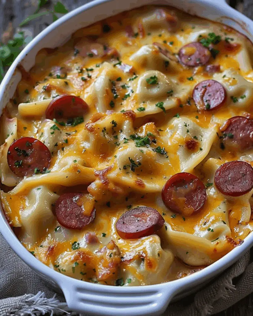 Slow Cooker Pierogi and Kielbasa Casserole