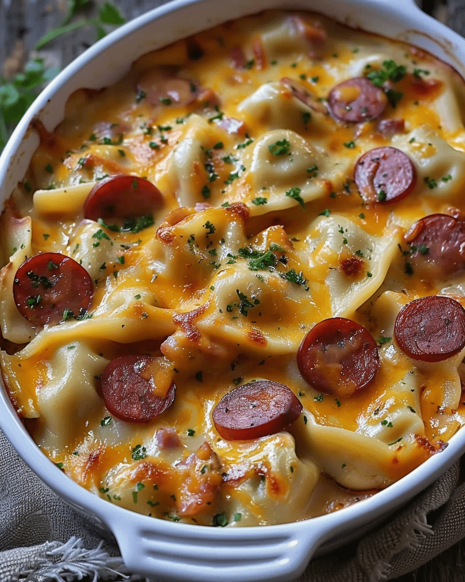 Slow Cooker Pierogi and Kielbasa Casserole