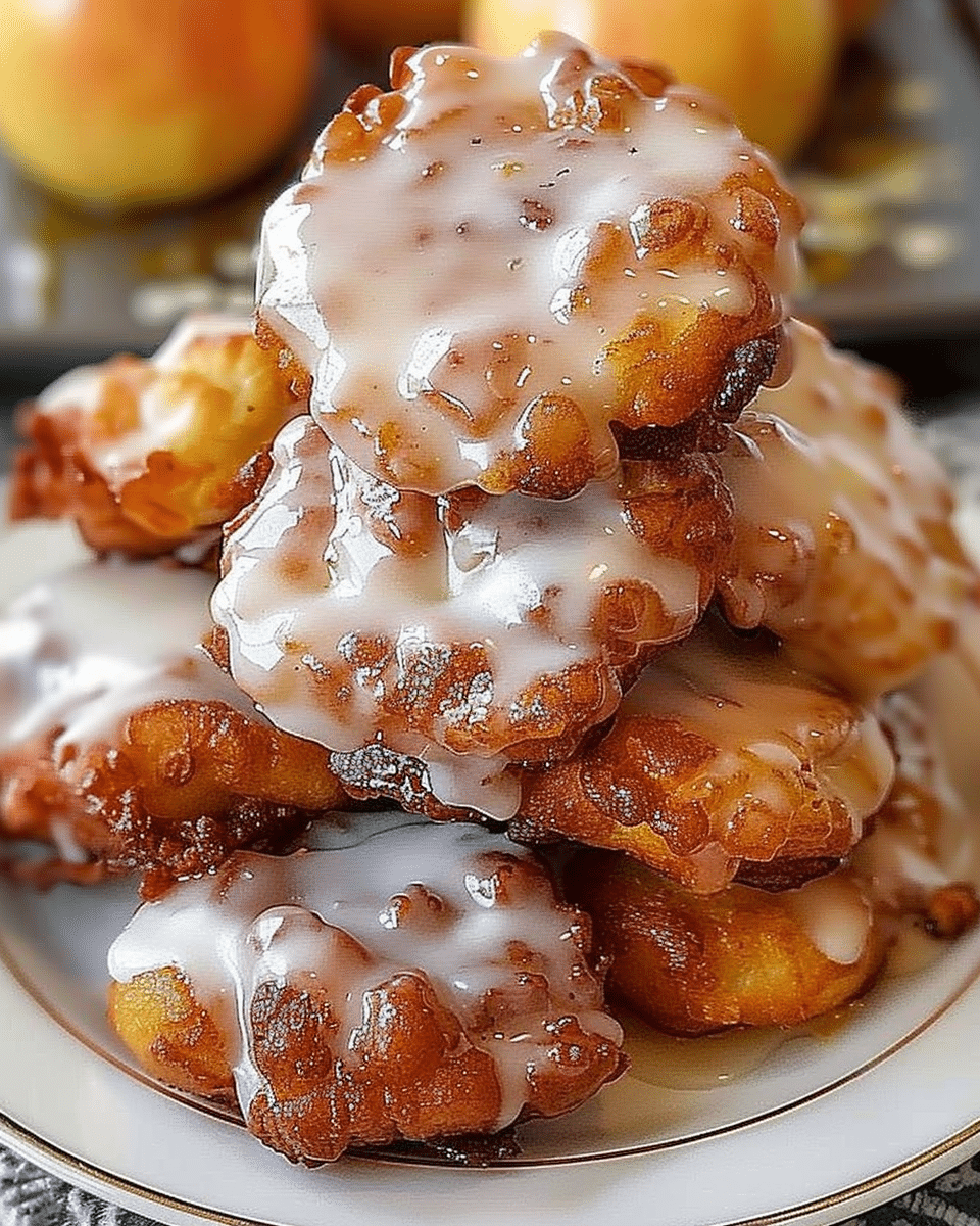 Baked Apple Fritters with Glaze