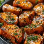 Garlic Parmesan Roasted Sweet Potatoes