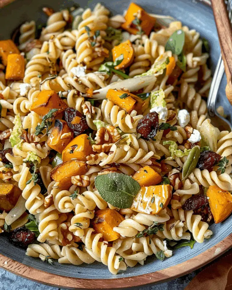 Roasted Fall Pasta Salad with Butternut Squash and Brussels Sprouts