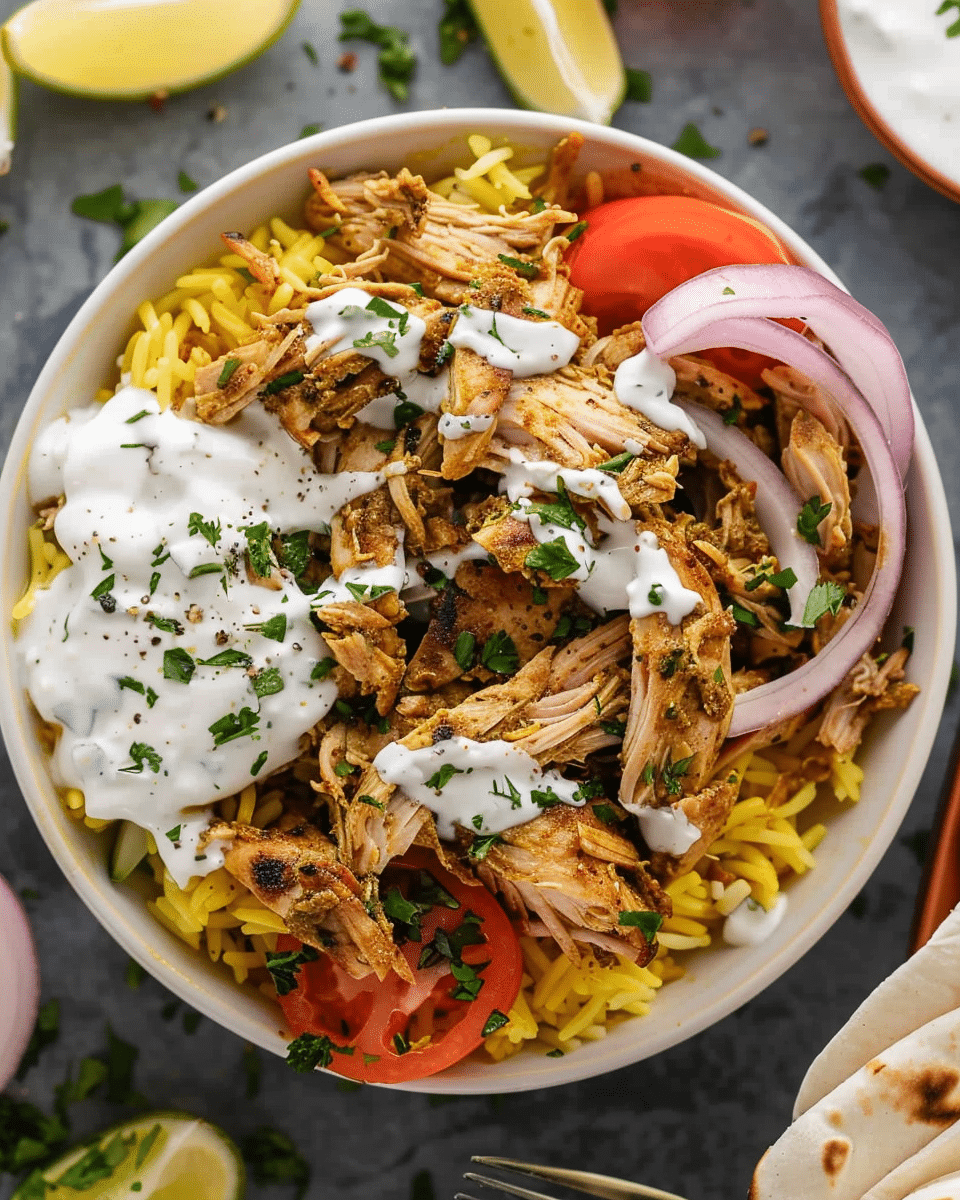 Slow Cooker Chicken Shawarma with Yogurt Sauce