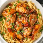 Slow Cooker Honey Garlic Chicken & Noodles