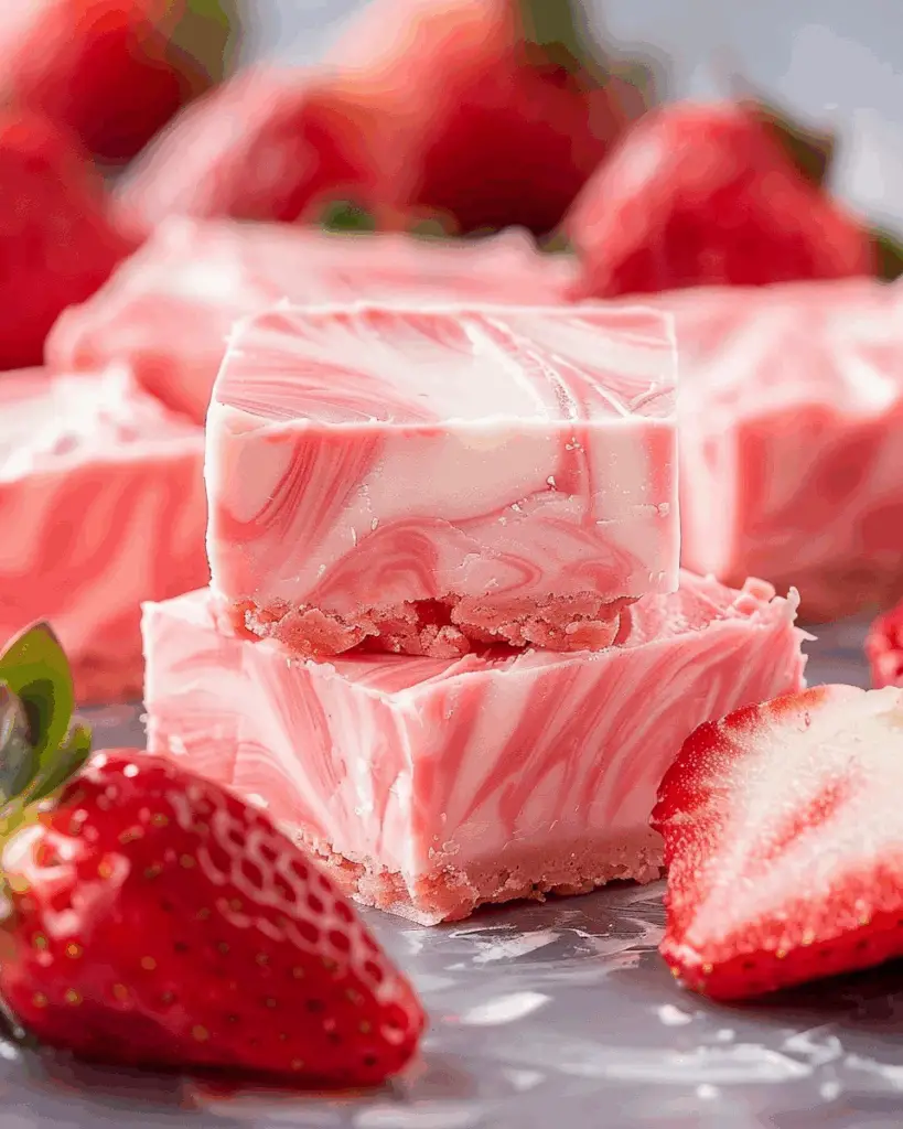 Strawberry Swirl White Chocolate Fudge
