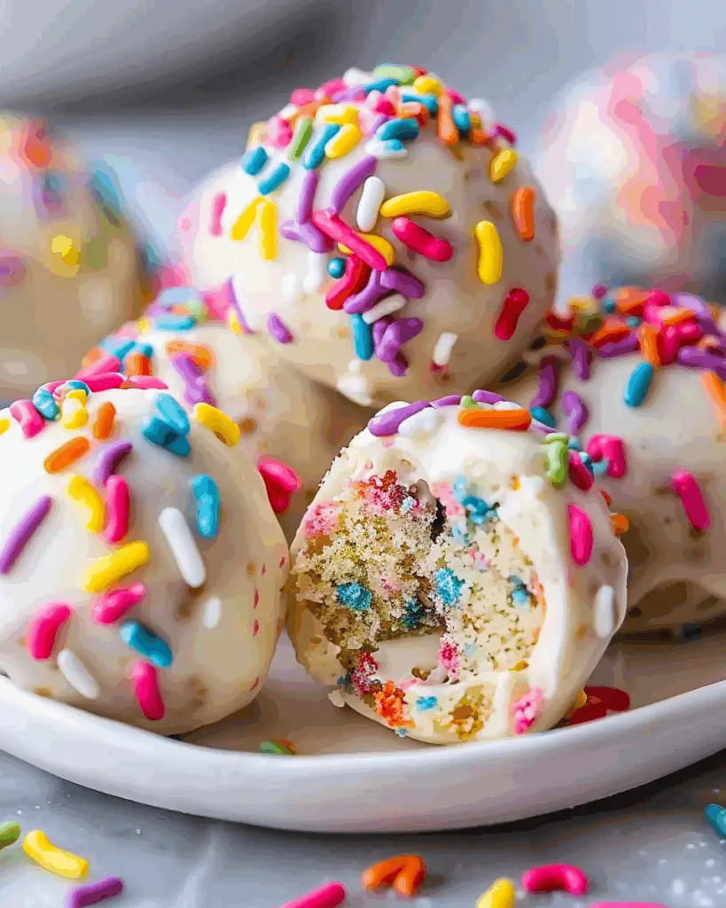 Birthday Cake Protein Balls
