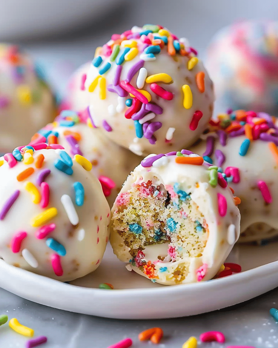 Birthday Cake Protein Balls