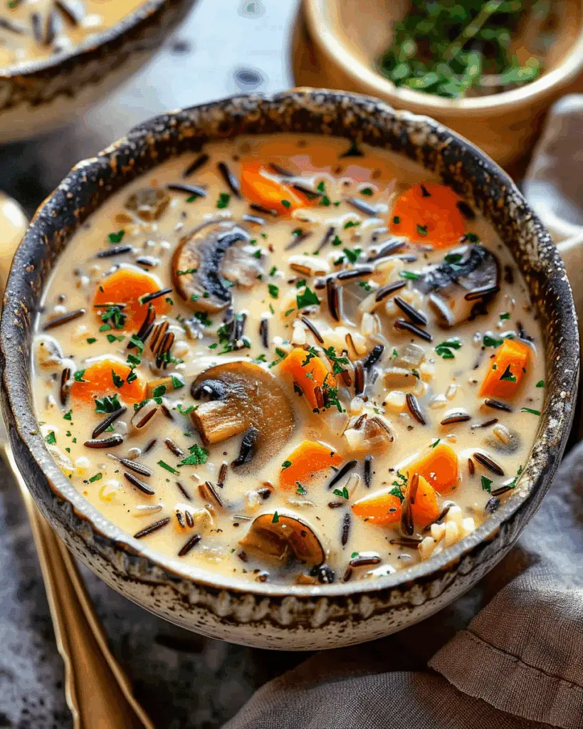 Creamy Autumn Wild Rice Soup