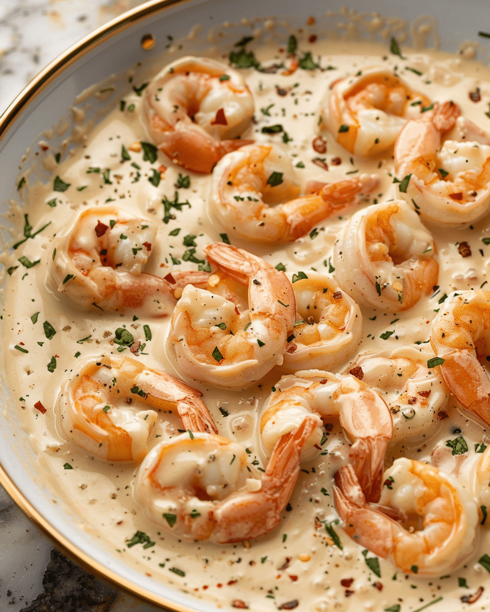 Creamy Garlic Shrimp with Mashed Potatoes