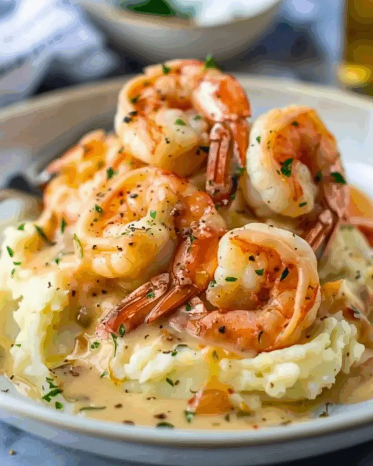 Creamy Garlic Shrimp with Mashed Potatoes