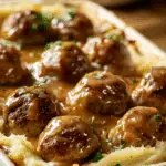 Meatball & Mashed Potato Bake