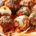 Slow Cooker Mozzarella Stuffed Meatballs