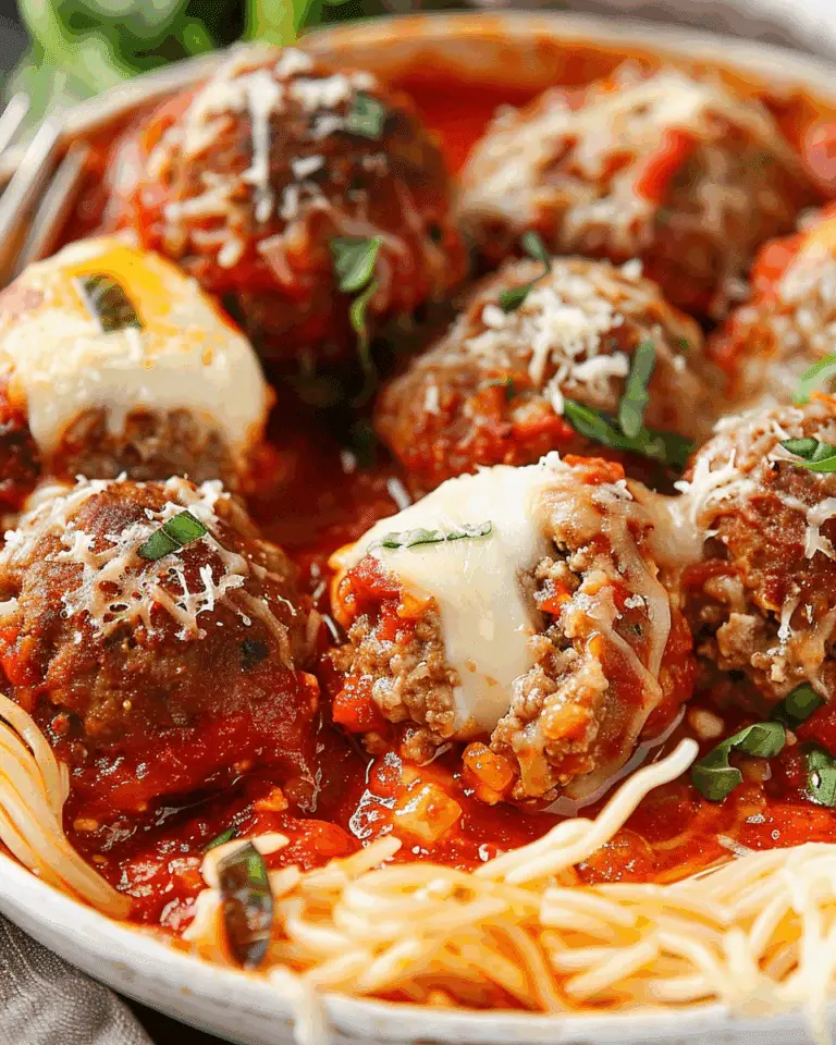 Slow Cooker Mozzarella Stuffed Meatballs