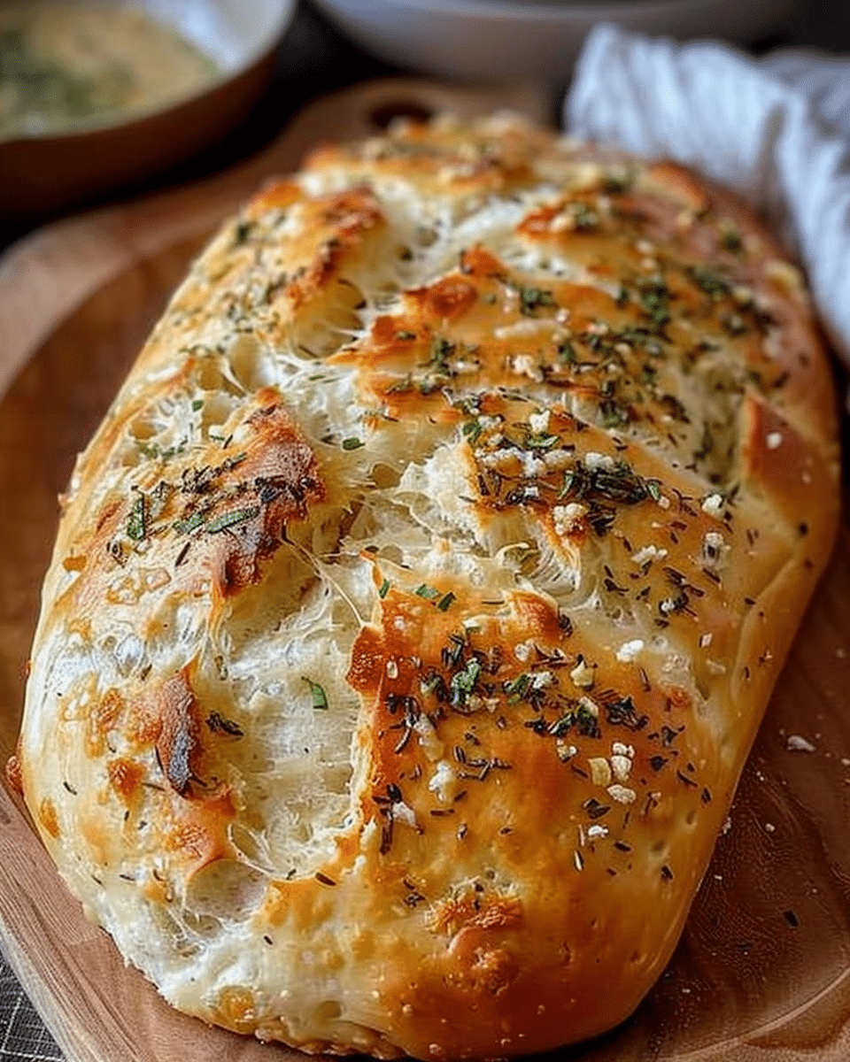 No-Knead Roasted Garlic Bread