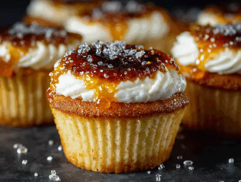 Vanilla Bean Crème Brûlée Cheesecake Cupcakes