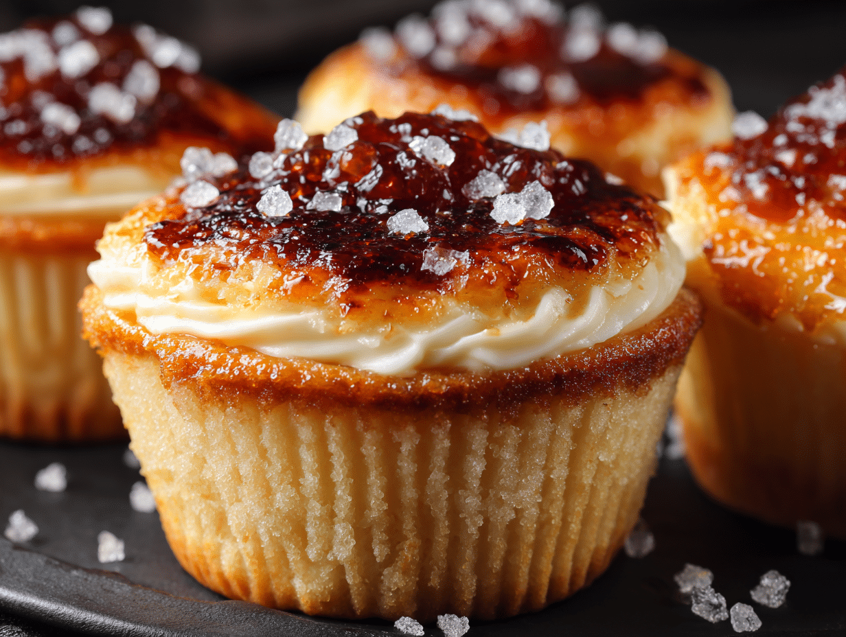 Vanilla Bean Crème Brûlée Cheesecake Cupcakes