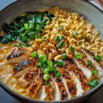 Fiery Chicken Ramen with Creamy Garlic Sauce
