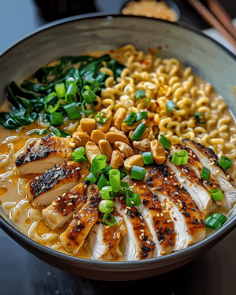 Fiery Chicken Ramen with Creamy Garlic Sauce