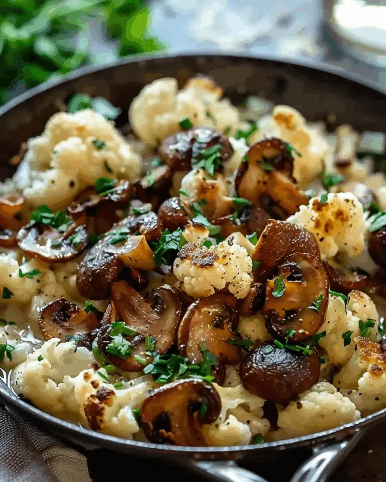 Garlic Cauliflower Mushroom Skillet