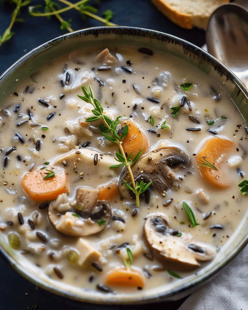 Creamy Wild Rice and Mushroom Soup