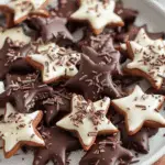 Dark Chocolate Dipped Shortbread Star Cookies