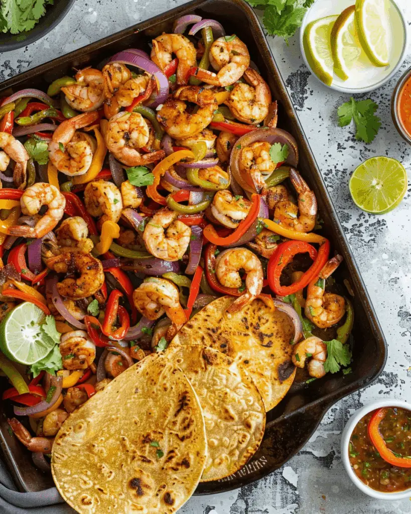 Sheet Pan Shrimp Fajitas