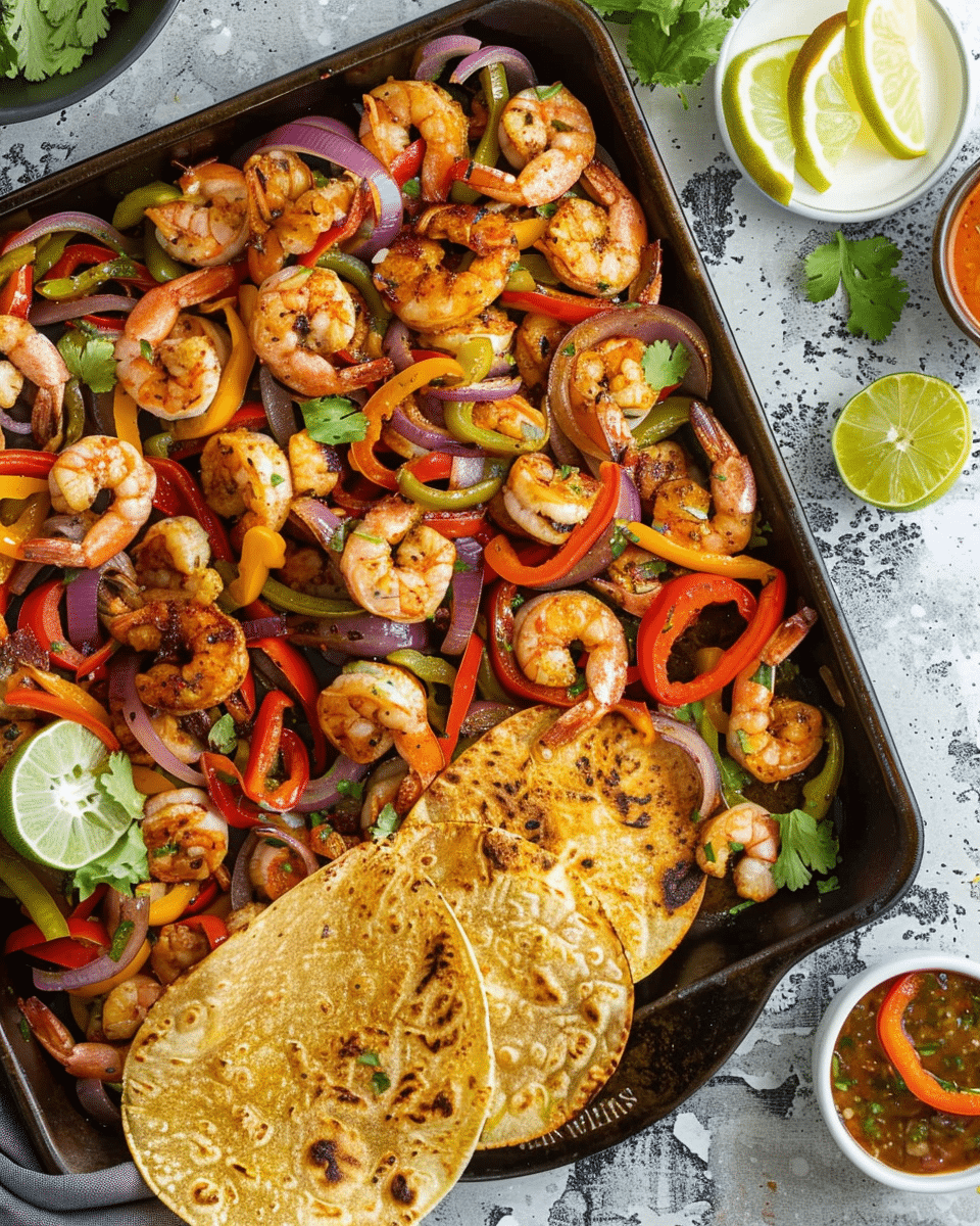 Sheet Pan Shrimp Fajitas