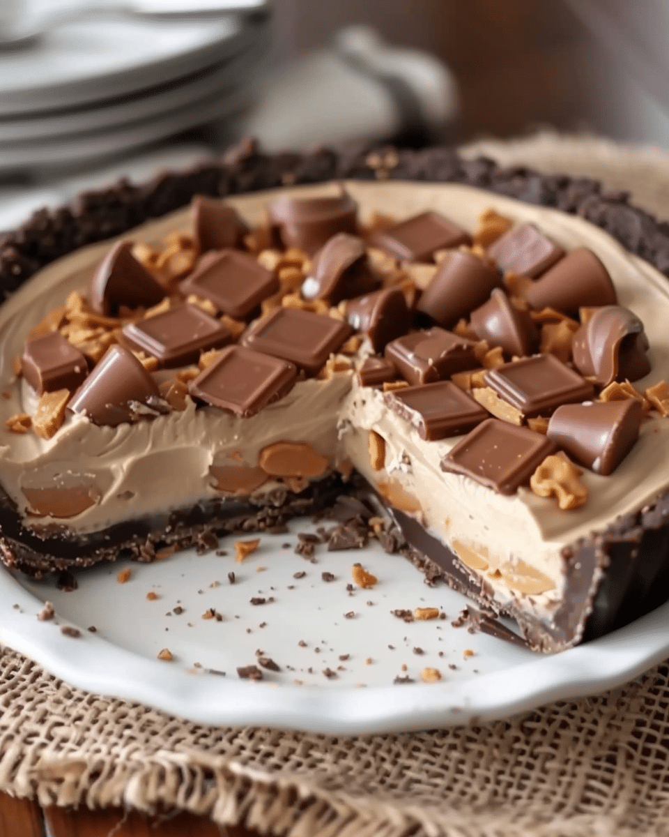 No-Bake Giant Reese’s Peanut Butter Cup Pie