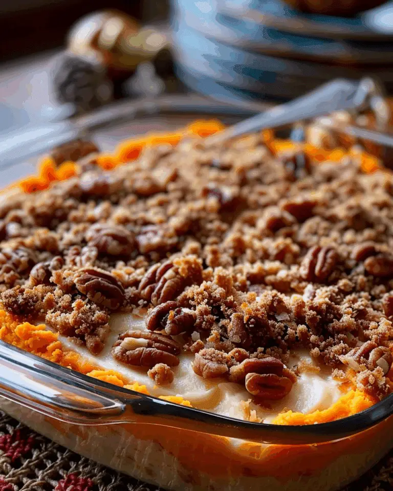 Southern Sweet Potato Casserole with Pecan Crumble