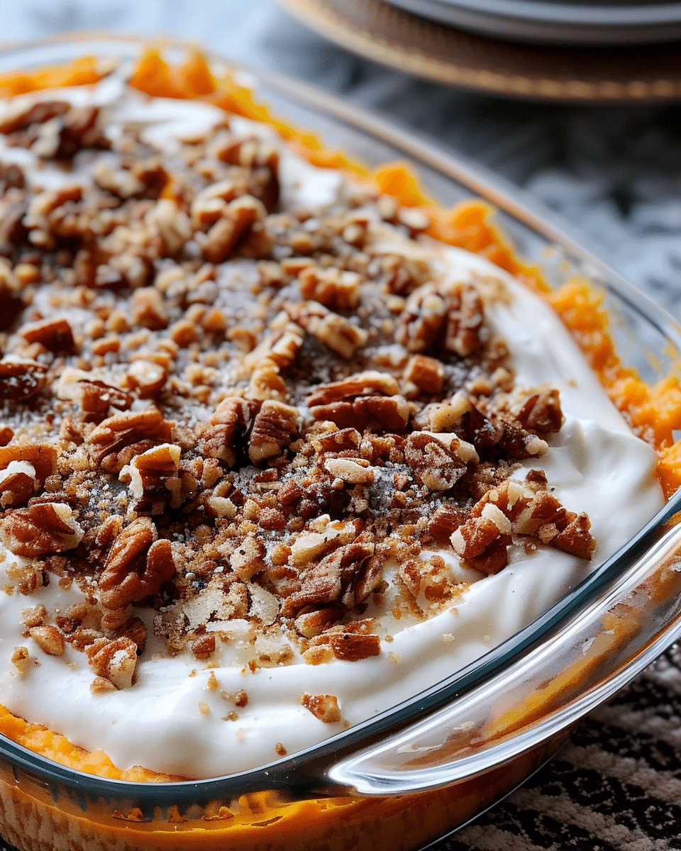 Southern Sweet Potato Casserole with Pecan Crumble