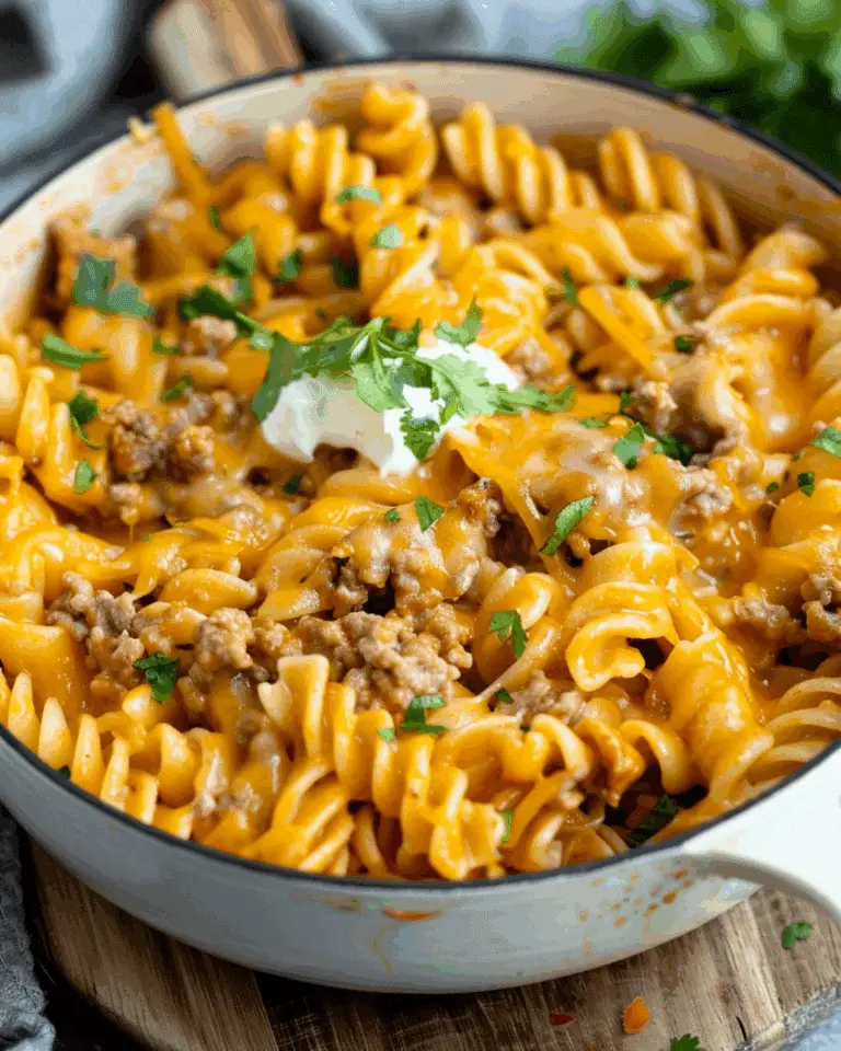 One Pot Cheesy Taco Pasta