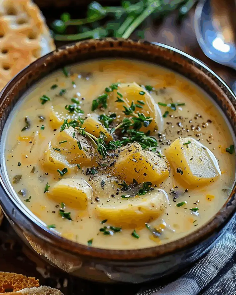 Creamy Garlic Cheddar Potato Soup