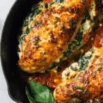 Stuffed Chicken Breast with Roasted Red Peppers, Spinach, and Mozzarella