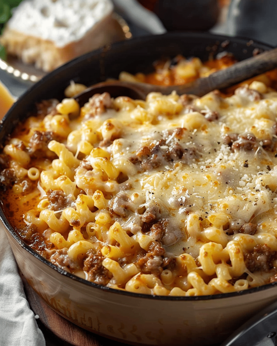 Cheesy Beef and Macaroni Bake