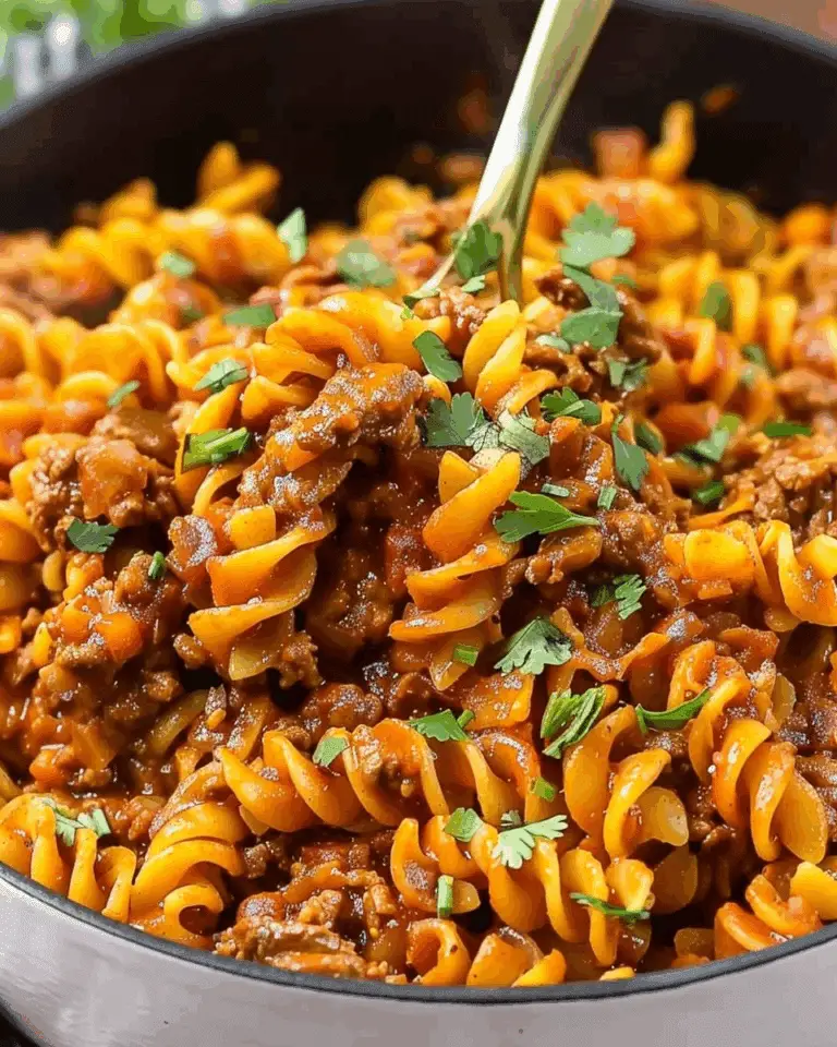 One-Pot Beef Enchilada Pasta