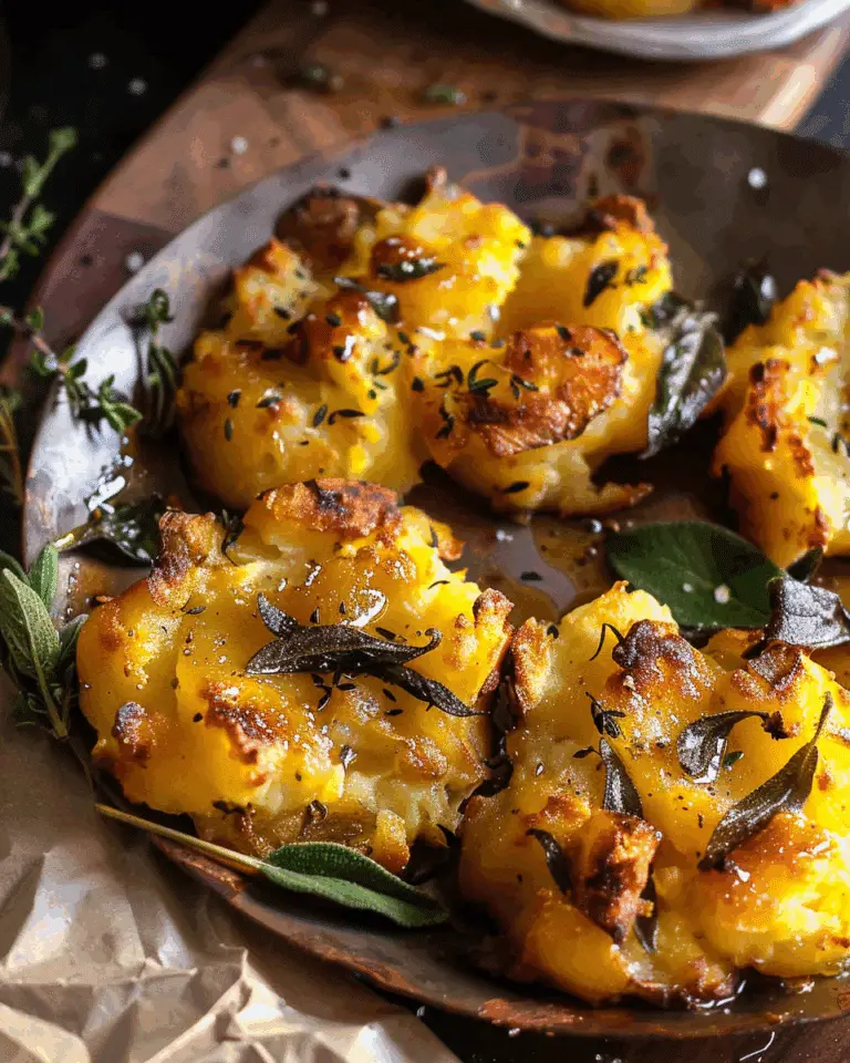 Crispy Brown Butter Sage Smashed Potatoes