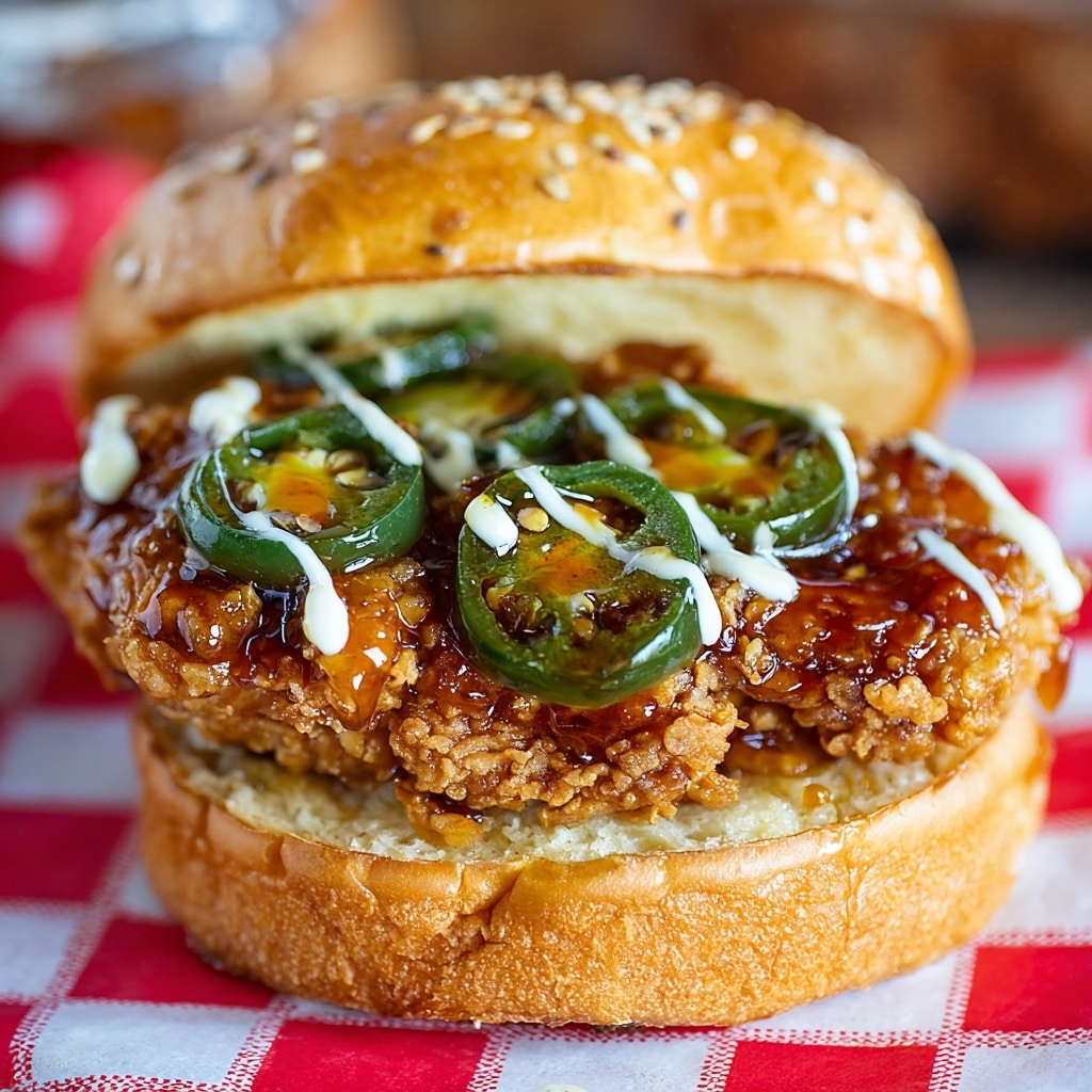 Jalapeño Honey Drenched Crispy Fried Chicken Sandwich