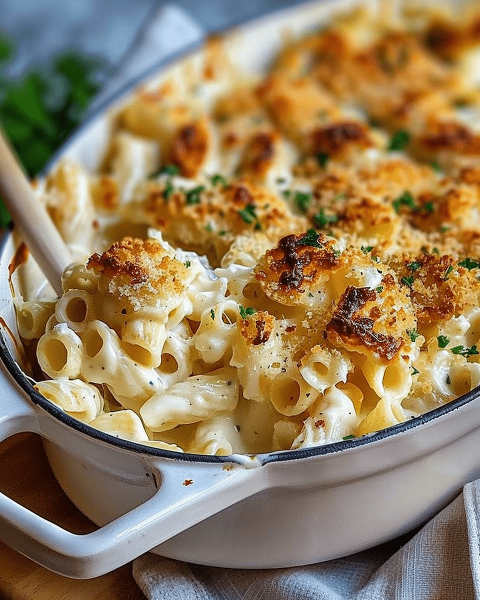 Creamy Garlic Parmesan Pasta Bake
