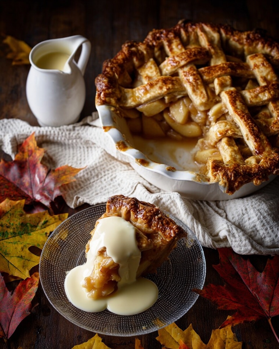 Toffee Apple Pie with Vanilla Custard