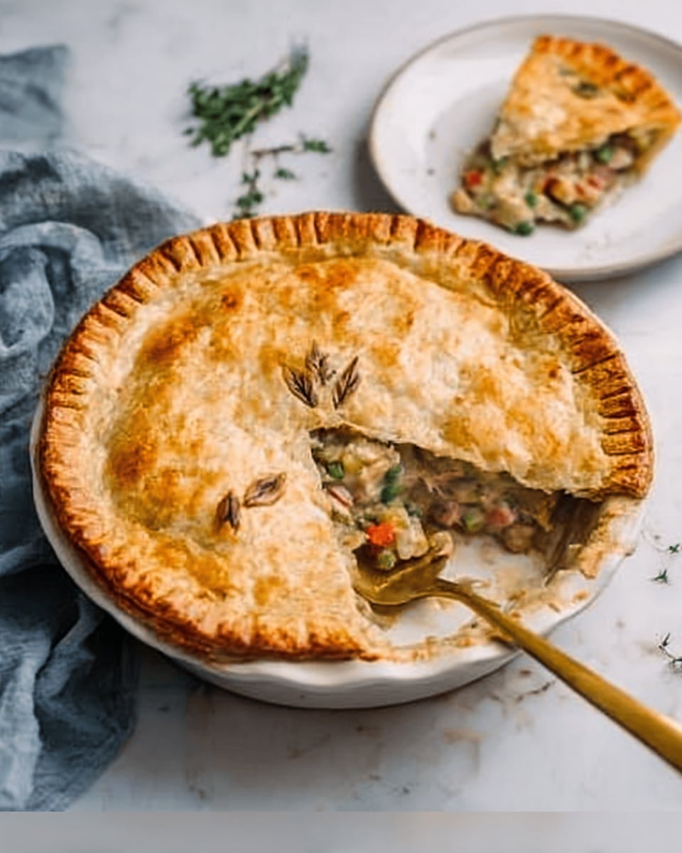 Easy Golden Chicken Pot Pie with Buttery Crust